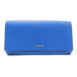 NEUF PORTEFEUILLE LANCEL CUIR BLEU 