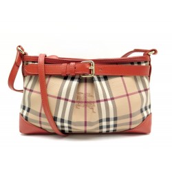 NEUF SAC A MAIN BURBERRY BANDOULIERE EN TOILE TARTAN ET CUIR ORANGE HANDBAG 620€