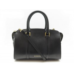 SAC A MAIN BURBERRY BOWLING 38988001 BANDOULIERE CUIR NOIR LEATHER HANDBAG 1250€