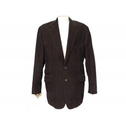 VESTE HERMES VELOURS COTELE G9125 L 52 EN COTON MARRON CORDUROY JACKET 3100€