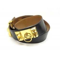 CEINTURE HERMES MEDOR CUIR BOX NOIR 