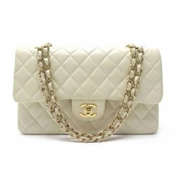 SAC A MAIN CHANEL CLASSIQUE TIMELESS BANDOULIERE CUIR MATELASSE CREME BAG 5150€