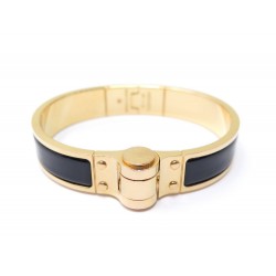 NEUF BRACELET HERMES CHARNIERE UNI EN METAL DORE EMAIL 17 CM + BOITE JAWEL 530€