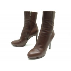 BOTTINES SERGIO ROSSI CUIR MARRON