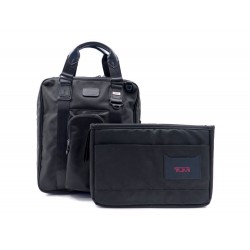 SAC PORTE DOCUMENTS A MAIN TUMI + HOUSSE PC PORTE DOCUMENTS EN TOILE NOIR 375€