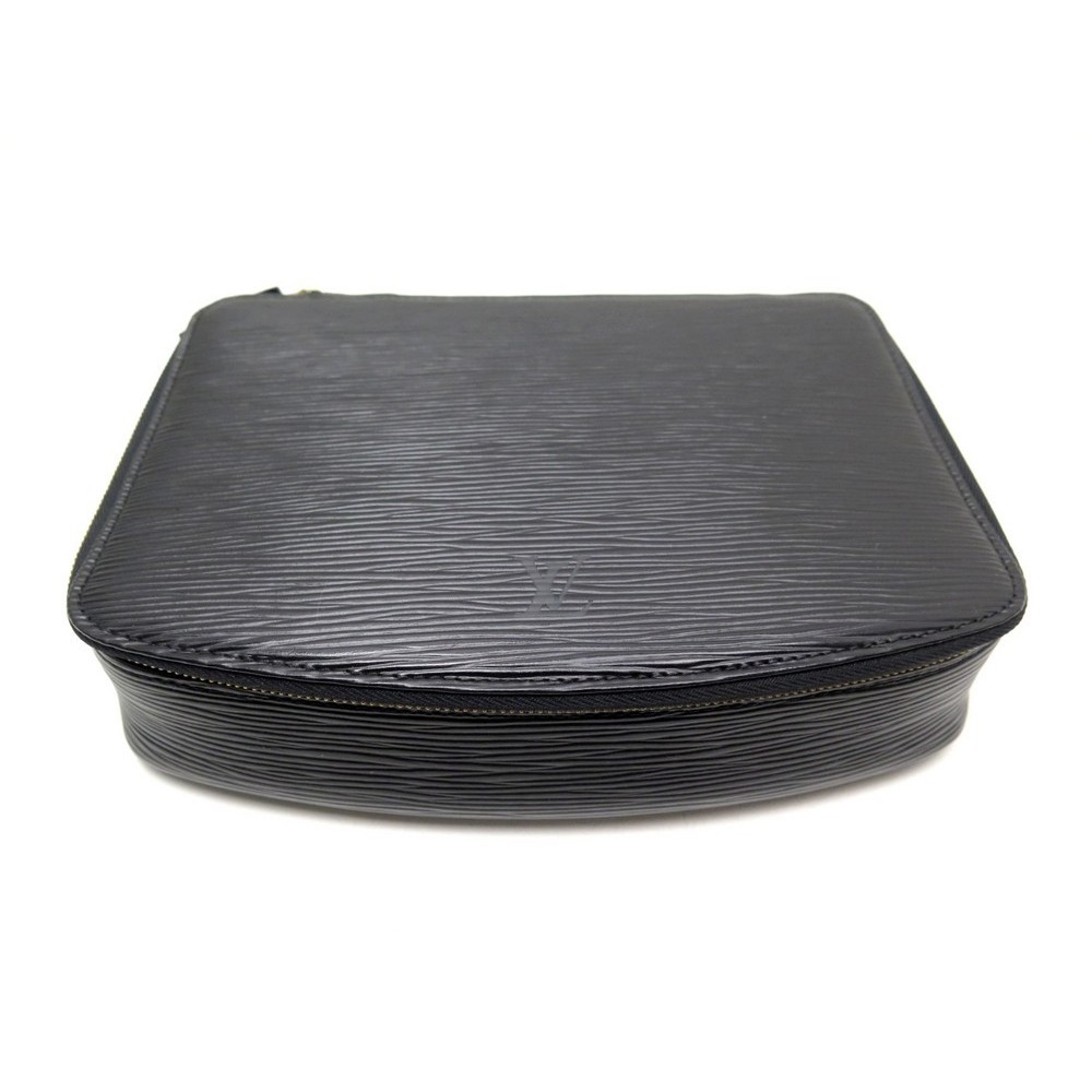 Louis Vuitton Vintage Black Epi Leather Trifold 6 Key Case - Ruby Lane