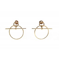 BOUCLES D'OREILLES HERMES LOOP PM EN OR JAUNE YELLOW GOLD EARRINGS 1860€