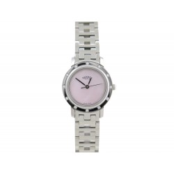 MONTRE HERMES CLIPPER CL4 230 EN ACIER ET DIAMANTS 24 MM + BOITE WATCH 3490€