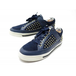 BASKETS VERSACE SIGNATURE MEDUSA CLOUTE 43 IT 44 FR BLEU STUDDED SNEAKERS 890€