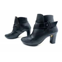 BOTTINES A TALONS REPETTO 39 EN CUIR NOIR FEMME LEATHER BOOTS SHOES 375€