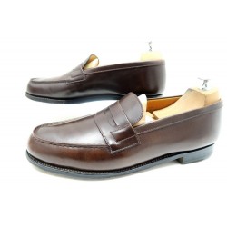 CHAUSSURES JM WESTON MOCASSIN 180 8.5C 42.5 43 CUIR MARRON 