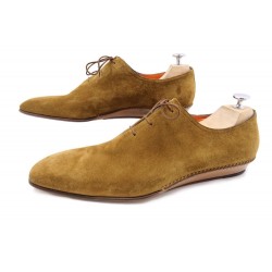 NEUF CHAUSSURES SANTONI 10 IT 44.5 ONE CUT VEAU VELOURS 