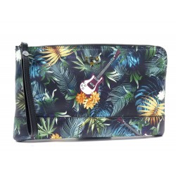 NEUF SAC POCHETTE A MAIN ZADIG & VOLTAIRE JUNGLE CUIR MULTICOLORE NEW CLUTCH