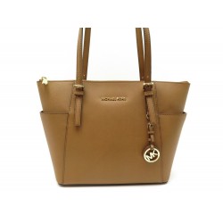 NEUF SAC A MAIN MICHAEL KORS JET SET 30F2GTTT8L CABAS CUIR CAMEL HAND BAG 250€