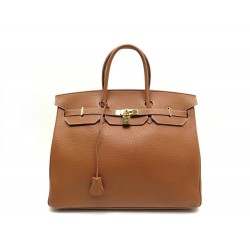 SAC A MAIN HERMES BIRKIN 40 EN CUIR TOGO GOLD + BOITE BROWN LEATHER HAND BAG