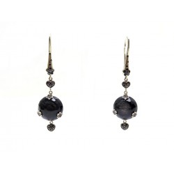 BOUCLES D'OREILLES PASQUALE BRUNI SISSI OR ONYX & DIAMANTS NOIRS EARRINGS 4800€