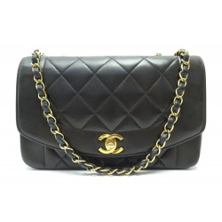 SAC A MAIN CHANEL TIMELESS DIANA CUIR MATELASSE MARRON 