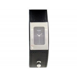 MONTRE HERMES CHERCHE MIDI CM1.210 QUARTZ ACIER & CUIR NOIR + BOITE WATCH 2160€