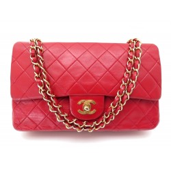 VINTAGE SAC A MAIN CHANEL CLASSIQUE TIMELESS CUIR MATELASSE ROUGE HAND BAG 5150€