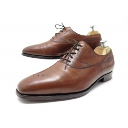 CHAUSSURES JOHN LOBB RICHELIEU BOUT FLEURI 42.5 CUIR MARRON LEATHER SHOES 1440€