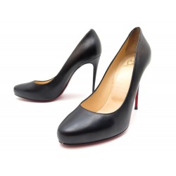 CHAUSSURES CHRISTIAN LOUBOUTIN ESCARPINS TUCO PUMP 41.5 CUIR NOIR SHOES 545€