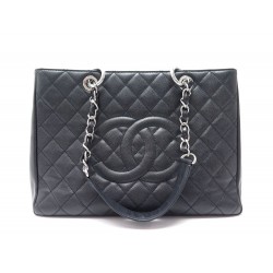 SAC A MAIN CHANEL SHOPPING LOGO CC GM CUIR MATELASSE CAVIAR NOIR HANDBAG 3500€