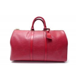 SAC DE VOYAGE LOUIS VUITTON KEEPALL 45 CUIR EPI ROUGE LEATHER TRAVEL BAG 2000€