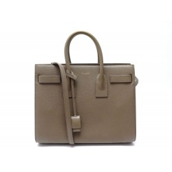 NEUF SAC A MAIN SAINT LAURENT DE JOUR 355153 BANDOULIERE CUIR GRAINE TAUPE 2350€