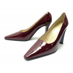 NEUF CHAUSSURES CHANEL 40.5 ESCARPINS CUIR VERNI ROUGE LEATHER PUMP SHOES 690€