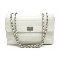 SAC A MAIN CHANEL FERMOIR 2.55 EN CUIR MATELASSE BLANC LEATHER HAND BAG 5700€