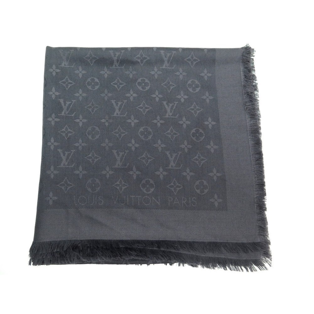 New Louis Vuitton Black Monogram LV Shawl/Scarf