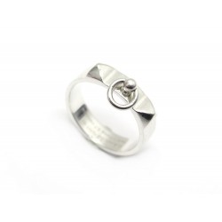 BAGUE HERMES COLLIER DE CHIEN PM H115607B T57 EN ARGENT MASSIF + ECRIN RING 395€