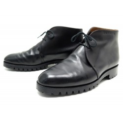 CHAUSSURES JM WESTON 706 7.5D 41.5 BOTTINES CHUKKA EN CUIR NOIR BOOTS SHOES 695€