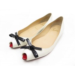 CHAUSSURES CHRISTIAN LOUBOUTIN BALLERINES 37 EN CUIR BLANC LEATHER SHOES 959€