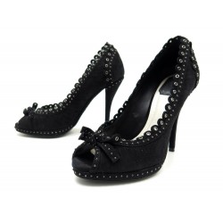 CHAUSSURES CHRISTIAN DIOR ESCARPINS 37 MUSE PEEP TOE KCA293VVV DAIM SHOES 810€