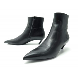 NEUF CHAUSSURES BALENCIAGA BOTTINES SLASH 477205 38 CUIR NOIR BOOTS SHOES 795€