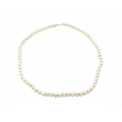 COLLIER 44 CM 72 PERLES D EAU DOUCE ECRU ET OR JAUNE 9K 22.3 GR PEARLS NECKLACE