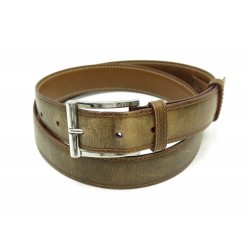 CEINTURE JM WESTON DEMI-JONC T90 40/42 EN CUIR MARRON BROWN LEATHER BELT 390€