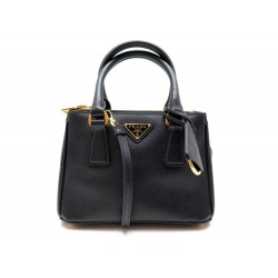 NEUF SAC A MAIN PRADA MINI GALLERIA 1BH907 BANDOULIERE CUIR SAFFIANO NOIR 1700€