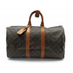 VINTAGE SAC VOYAGE A MAIN LOUIS VUITTON KEEPALL 45 MONOGRAM TRAVEL HANDBAG 1040