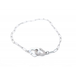 BRACELET MENOTTE COEURS R9 DINH VAN CHAINE OR BLANC 