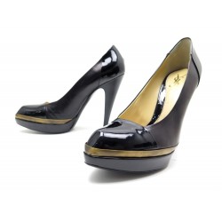 CHAUSSURES YVES SAINT LAURENT 168765 ESCARPINS MODTIMES 105 NOIR PRUNE PUMP 575€