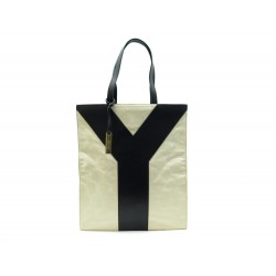 SAC A MAIN YVES SAINT LAURENT YCON Y CABAS SHOPPING TOILE & CUIR TOTE BAG 950€