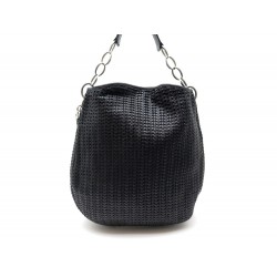 SAC A MAIN CHRISTIAN DIOR CUIR TRESSE NOIR 