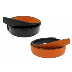 LIEN CEINTURE HERMES NOIR ET ORANGE 