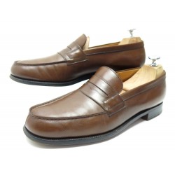 CHAUSSURES JM WESTON 180 MOCASSINS 9C 43 CUIR MARRON BROWN LEATHER LOAFERS 610€