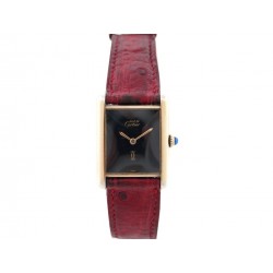  MONTRE CARTIER VINTAGE TANK CUIR AUTRUCHE 