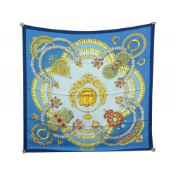 FOULARD HERMES KOSMIMA SOIE BLEU 