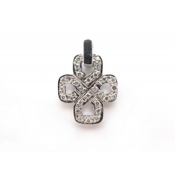 NEUF COLLIER POIRAY CROIX ENTRELACEE PENDENTIF OR BLANC & DIAMANTS + ECRIN 1300€