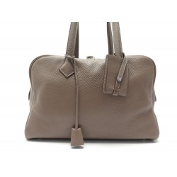 SAC A MAIN HERMES VICTORIA II 35 EN CUIR TAURILLON CLEMENCE TAUPE HAND BAG 3650€